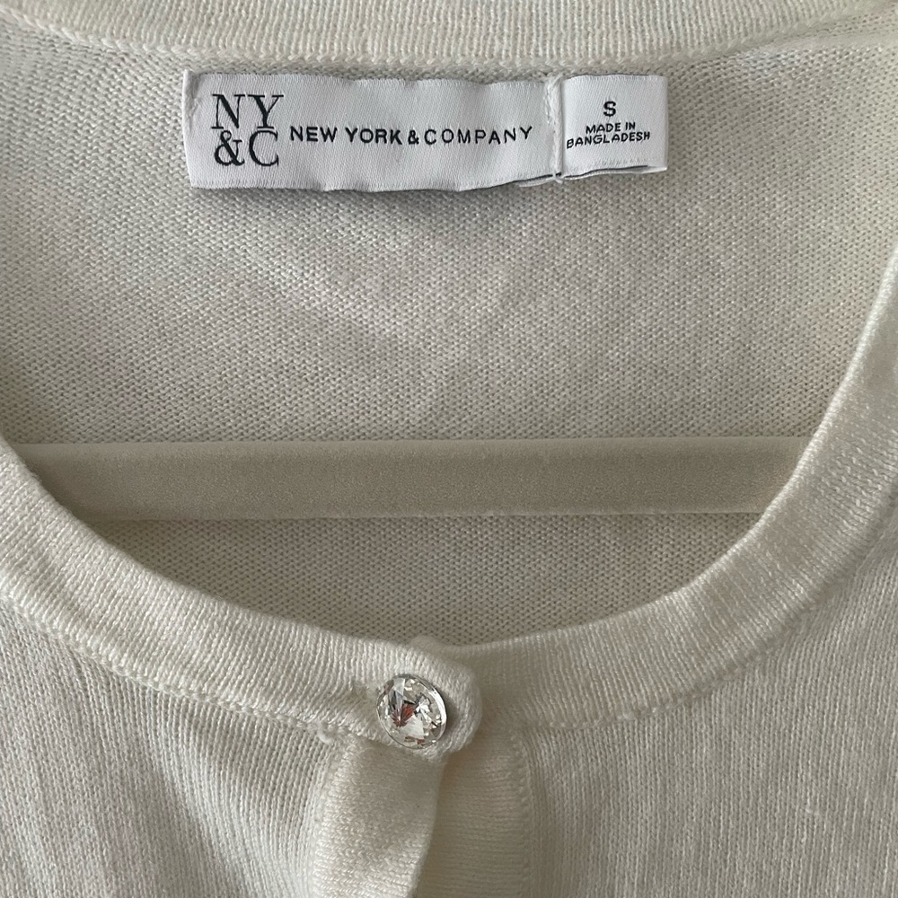 New York & Company White Cardigan